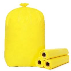 Yellow 39-gallon lawn and leaf trash bags on a roll